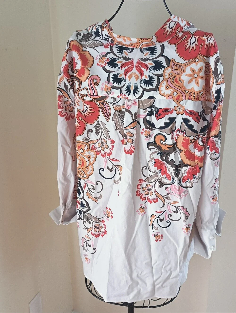 Chico's Cotton Button Up 3/4 Sleeve Shirt size 16
